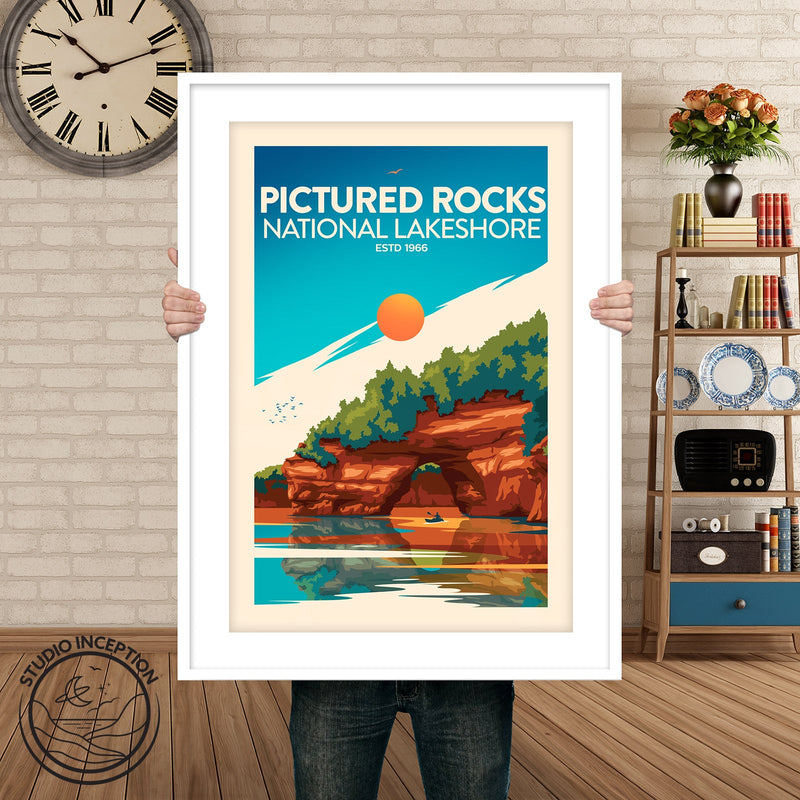Pictured Rocks Traditional Style Print