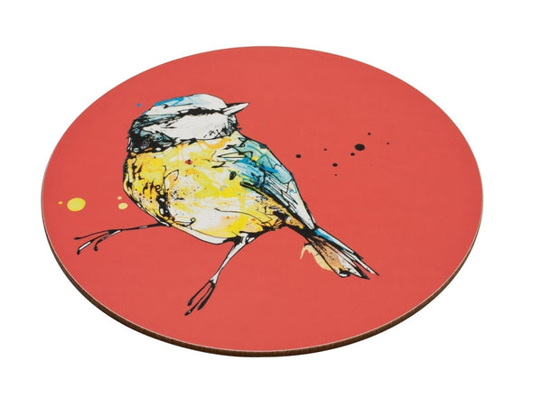Blue Tit Placemat - Red