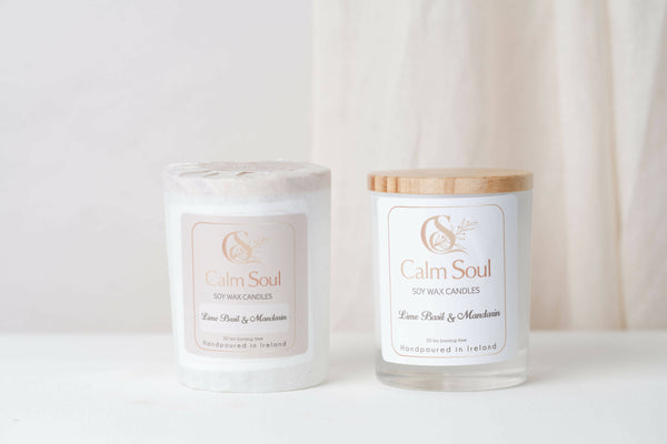 Calm Soul luxury lime basil & mandarin soy wax candle
