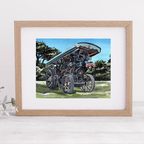 Steam Traction Engine Mounted Art Print