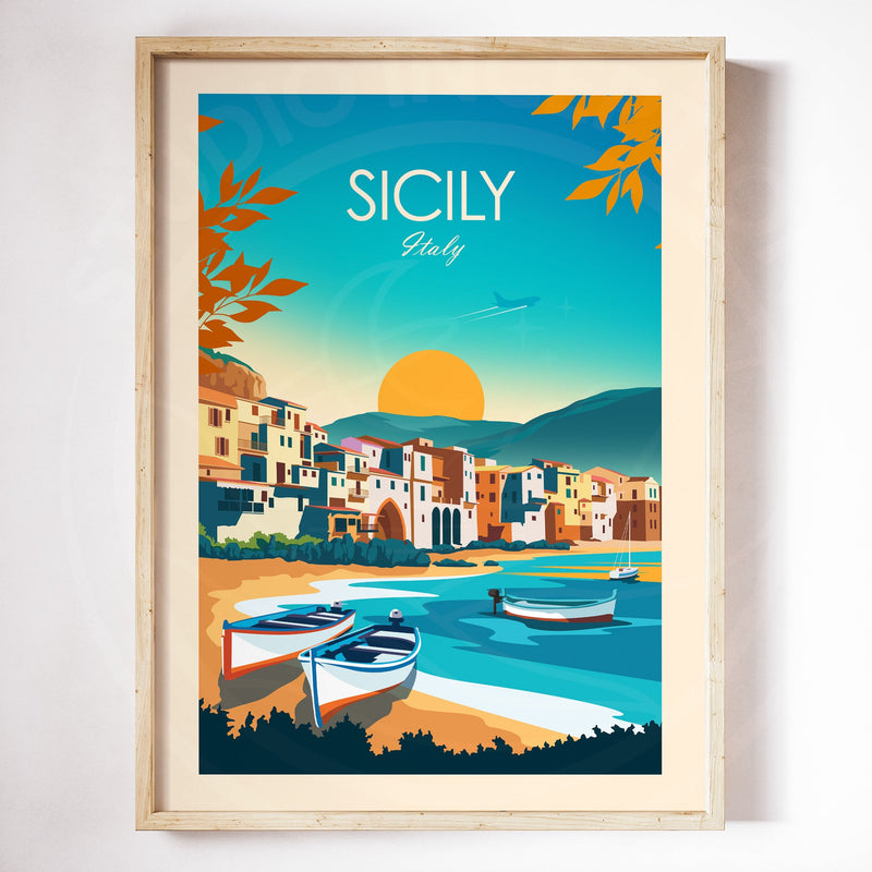 Sicily Italy Traditional Style Print