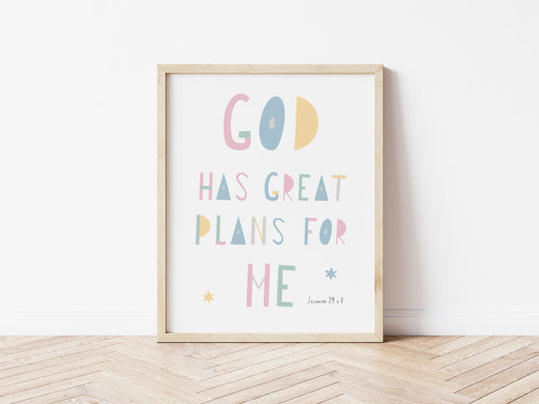 God Has Great Plans For Me (Pastel)
