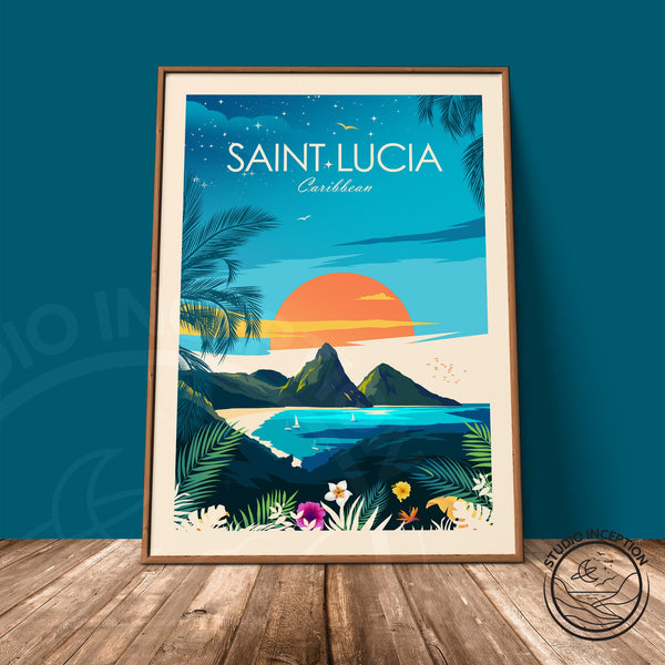 Saint Lucia Traditional Style Print