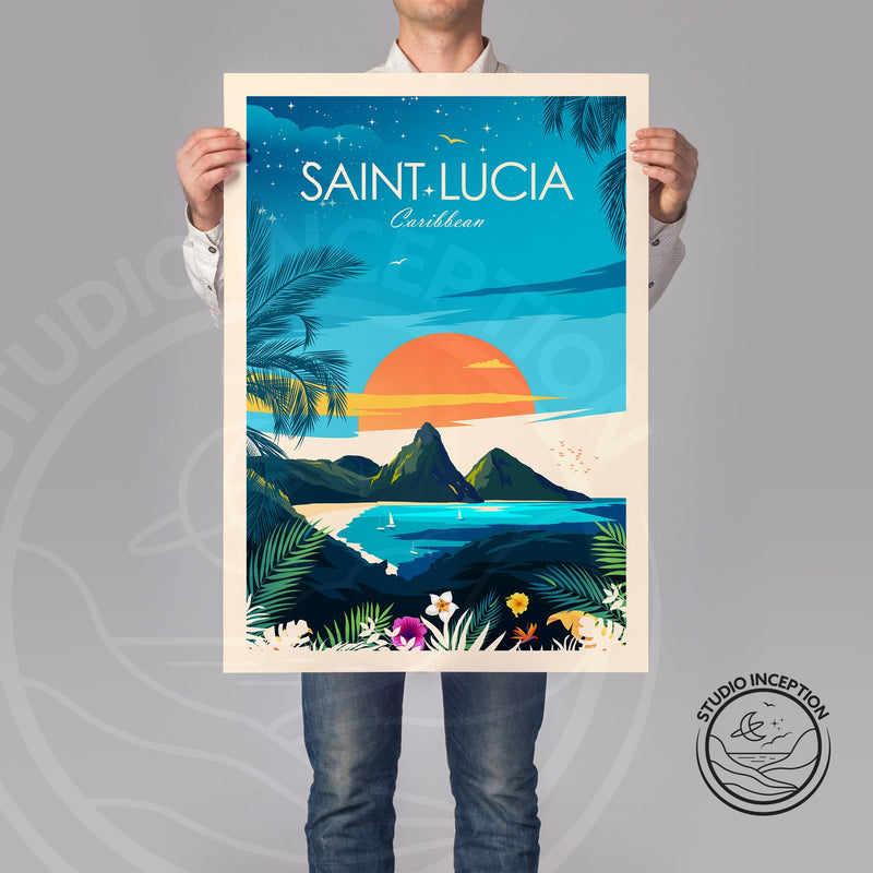 Saint Lucia Traditional Style Print