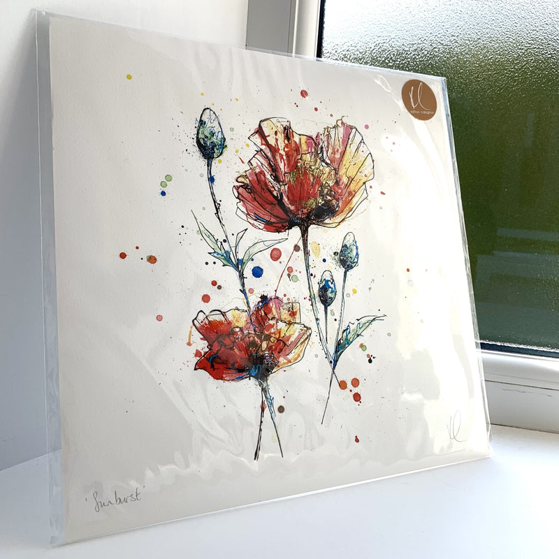 Sunburst - Poppy Print with Size and Framing Options