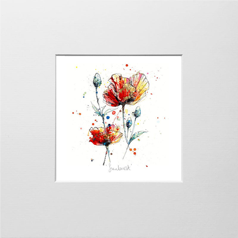 Sunburst - Poppy Print with Size and Framing Options