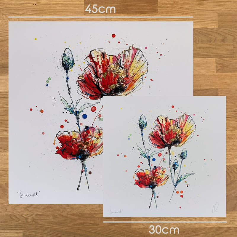 Sunburst - Poppy Print with Size and Framing Options