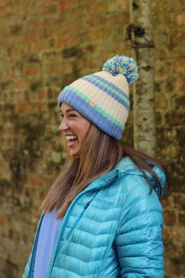 Burr Recycled Bobble - Sky, Cloud + Mint