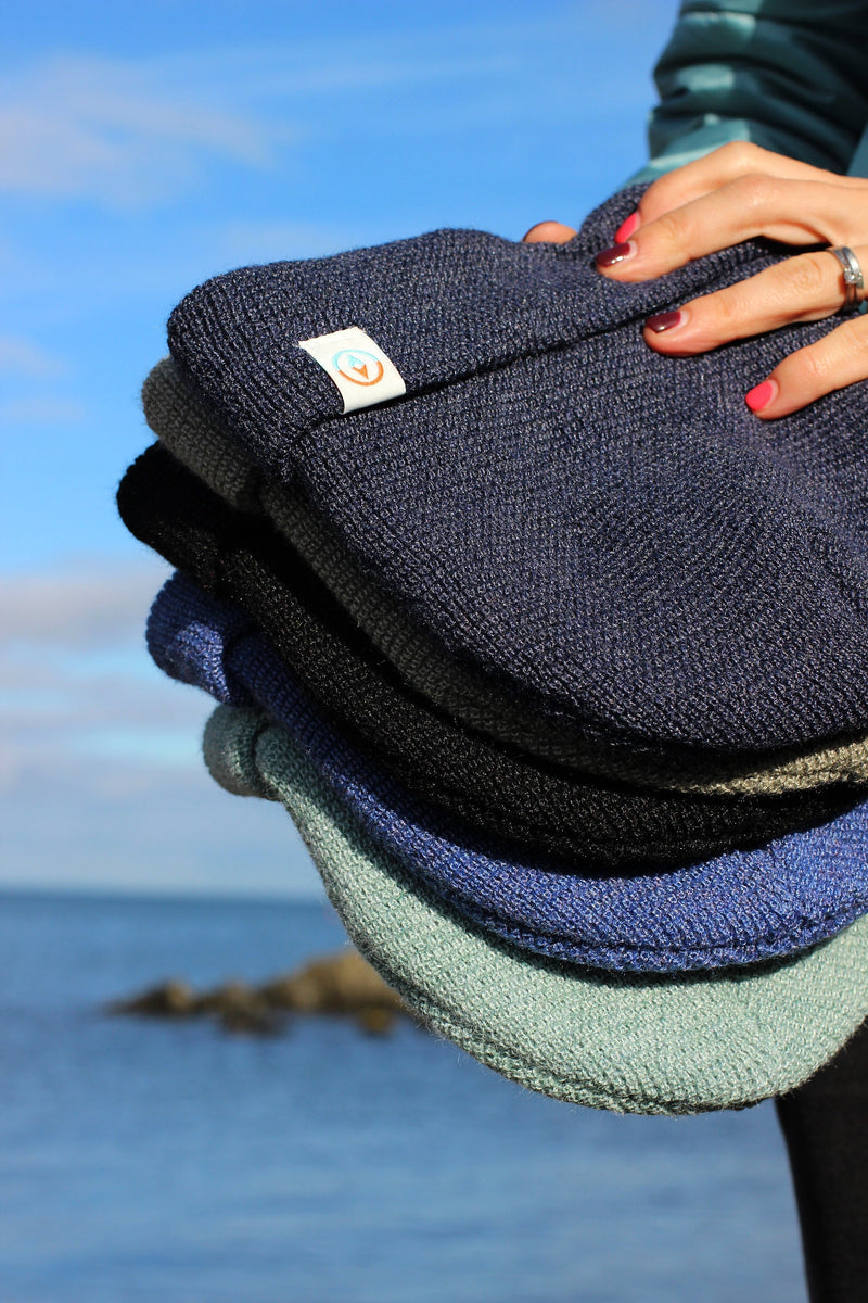 True North Life Garron Recycled Waffle Knit Beanie - Mussel Mid-Blue