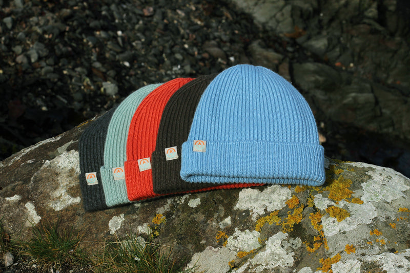 Malin Cashmere + Merino Mix Ribbed Beanie - Sky Blue