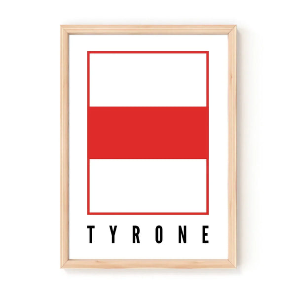 County Tyrone Flag Style A4 Print