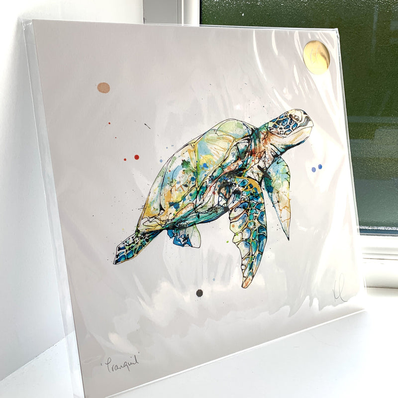 Tranquil - Sea Turtle Print, 30x30cm with Size and Presentation Options