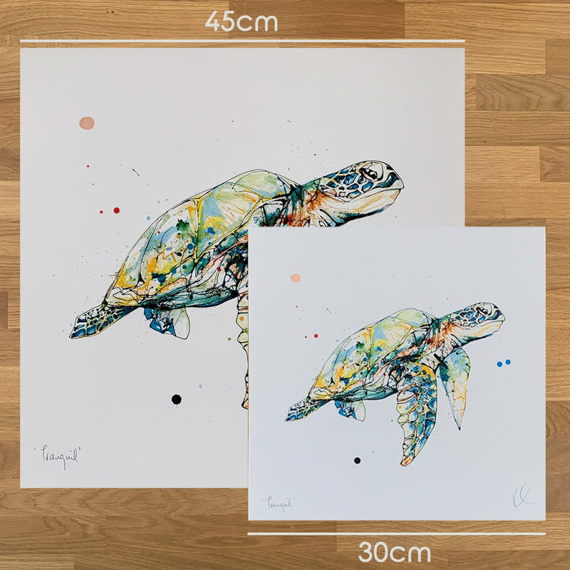 Tranquil - Sea Turtle Print, 30x30cm with Size and Presentation Options