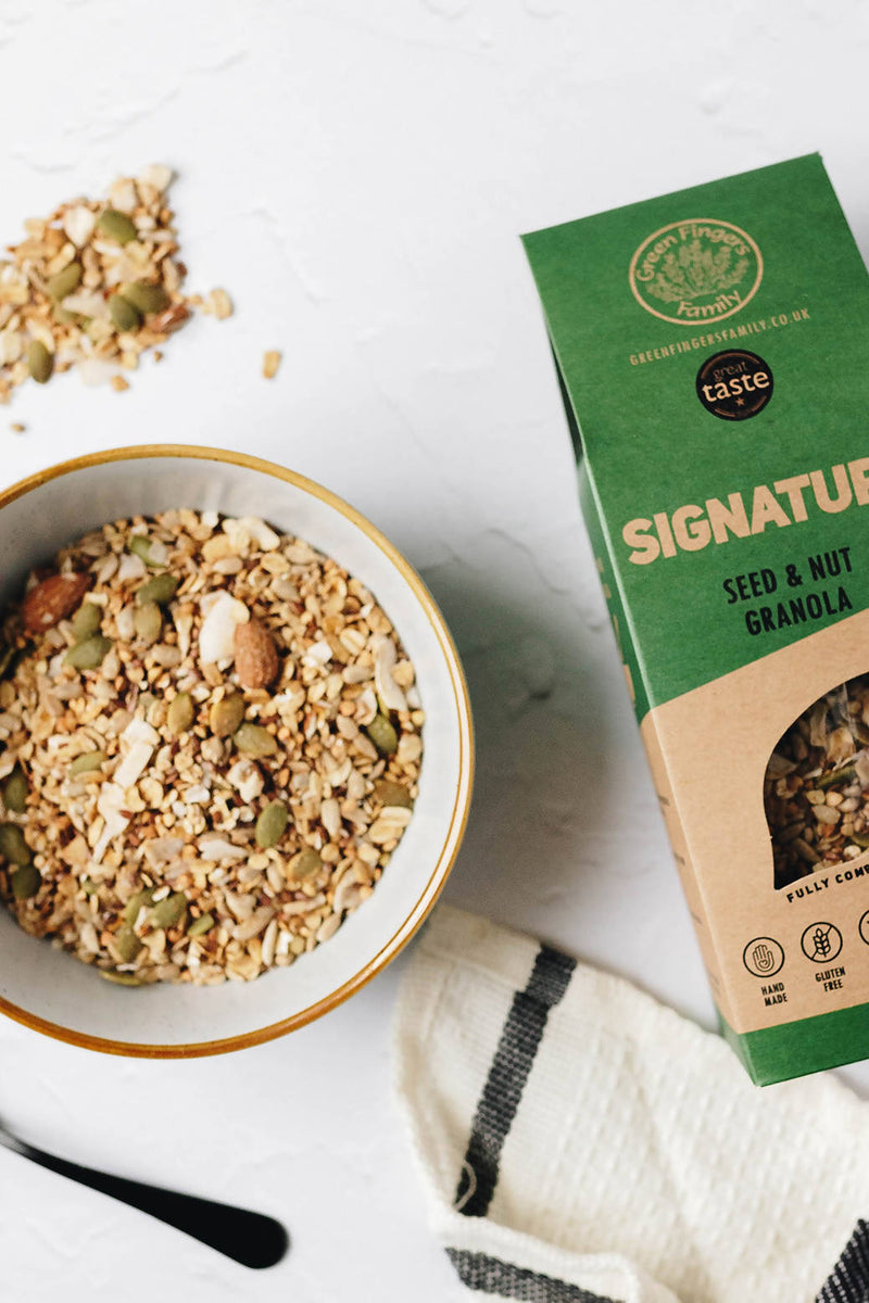 Signature - Seed & Nut Granola, 300G Bag | Green Fingers Family | Vegan | Gluten-free | Refined Sugar-free | Compostable Packaging