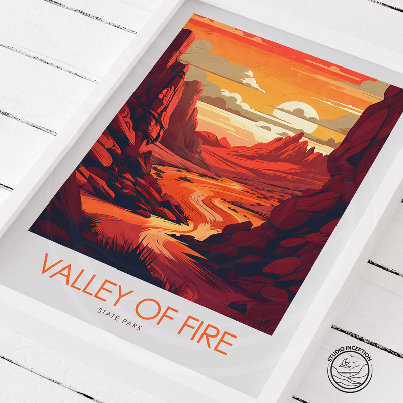 Valley of Fire Minimalist Print