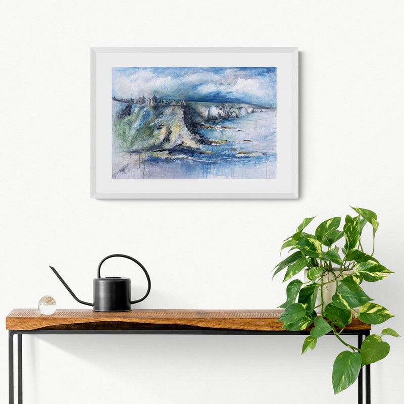 Dunluce print by Frankie Creith hanging on a wall