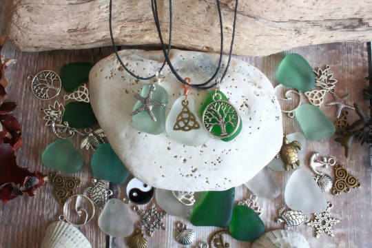 Custom Sea Glass Charm Necklace, Antrim Coast Sea Glass