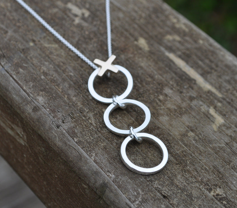 Hugs and a Kisses Triple Silver Pendant