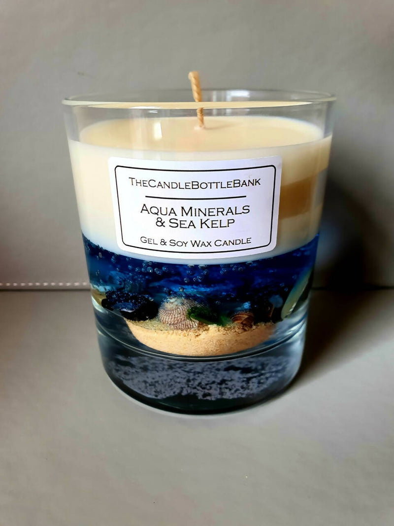 Blue Causeway Coast Soy & Gel Wax Candle in Aqua minerals & Sea Kelp