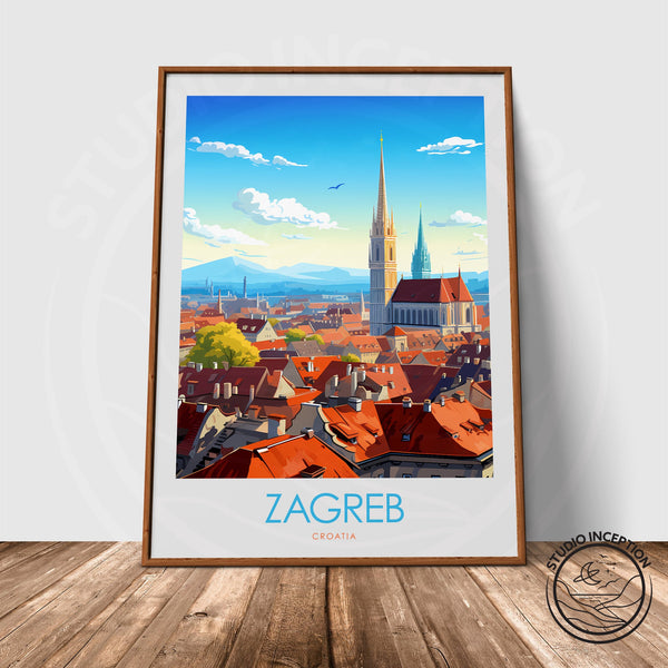 Zagreb Minimalist Print