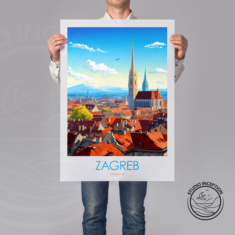 Zagreb Minimalist Print