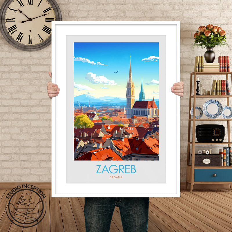 Zagreb Minimalist Print