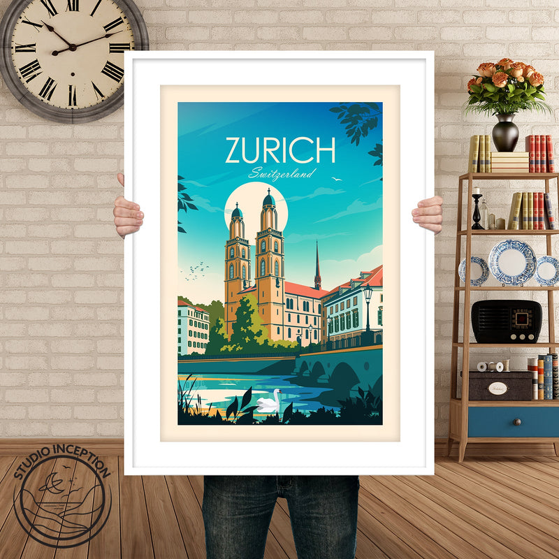 Zurich Switzerland Traditional Style Print