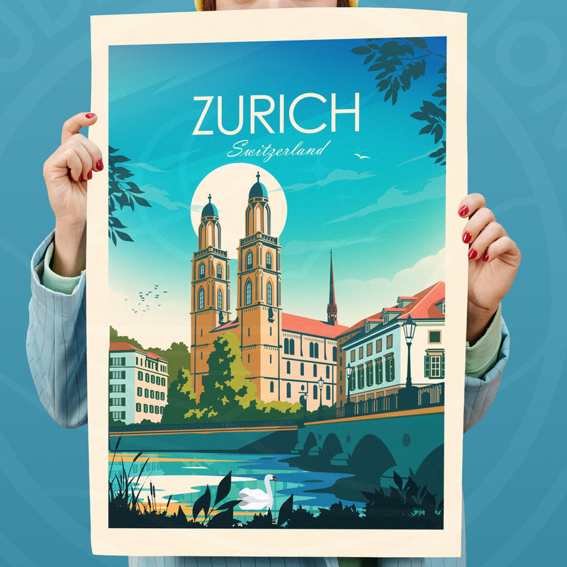 Zurich Switzerland Traditional Style Print