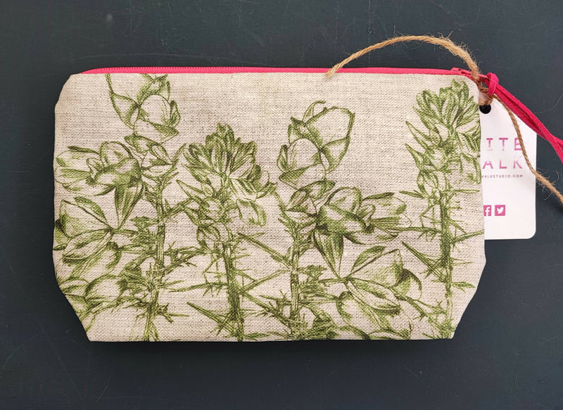 Gorse' Irish Linen Zip Pouch