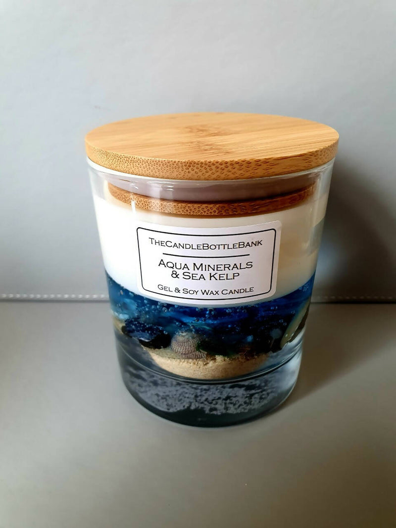 Blue Causeway Coast Soy & Gel Wax Candle in Aqua minerals & Sea Kelp