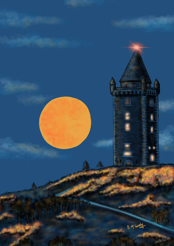 Scrabo and the moon