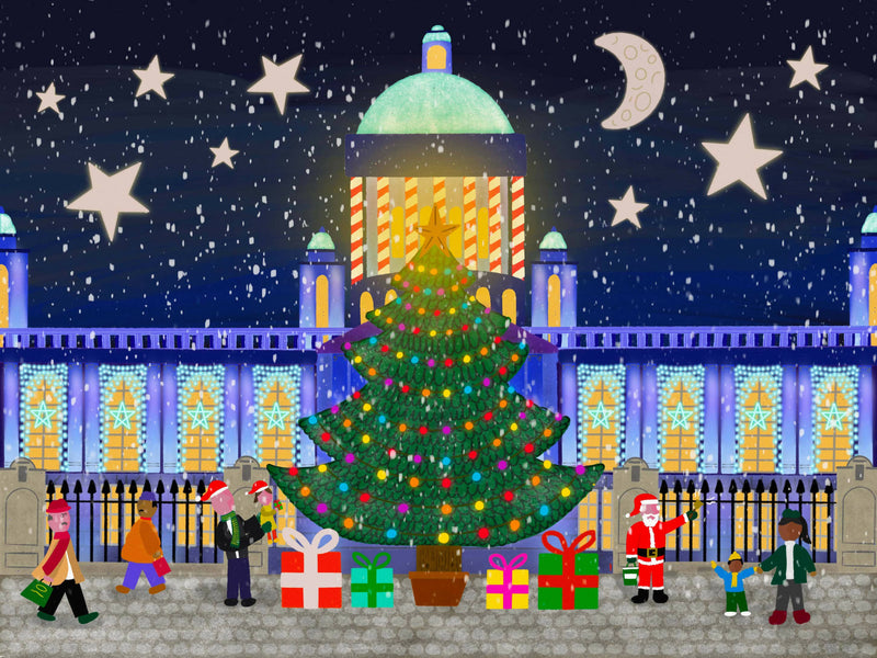 'Christmas Shopping' (Belfast City Hall) Christmas Card