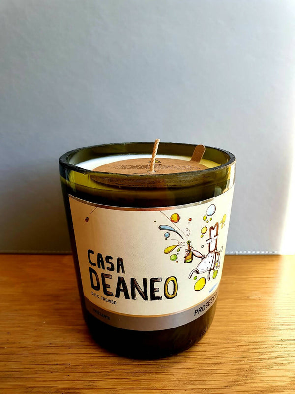 Casa Deaneo Prosecco Bottle Candle in Cypress & Sea Fennel Scent