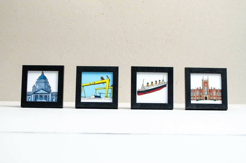 Harland & Wolff Cranes Framed Mini Print