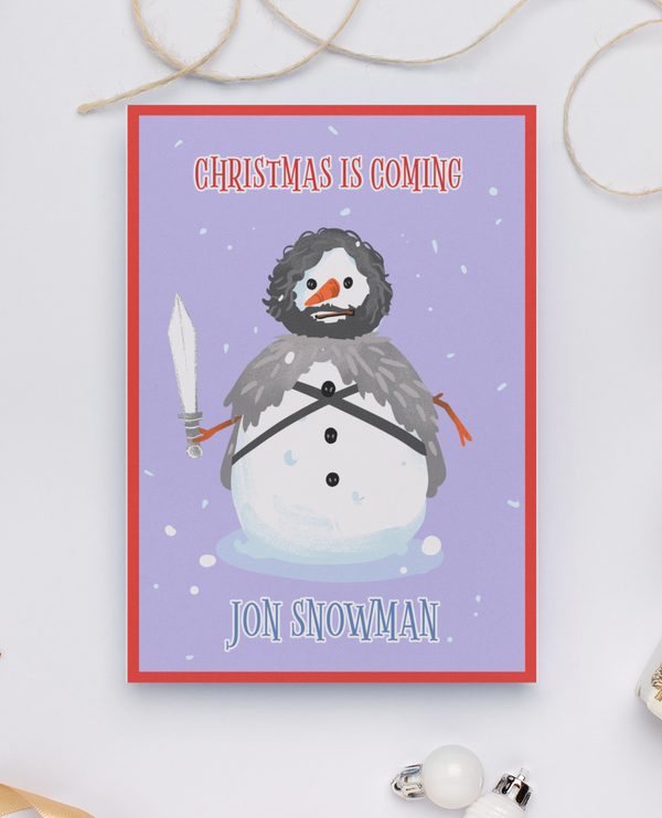 Games of Thrones Jon Snowman Christmas Card
