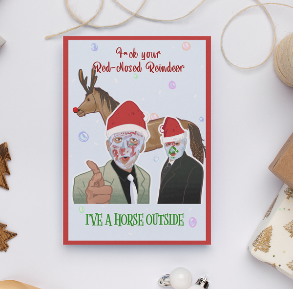 Rubber Bandits Horse Outside Christmas Card