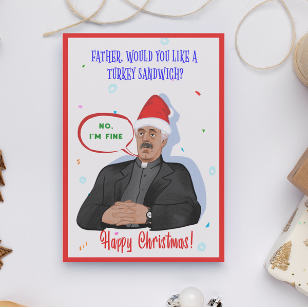 Father Ted Father Stone Christmas Card