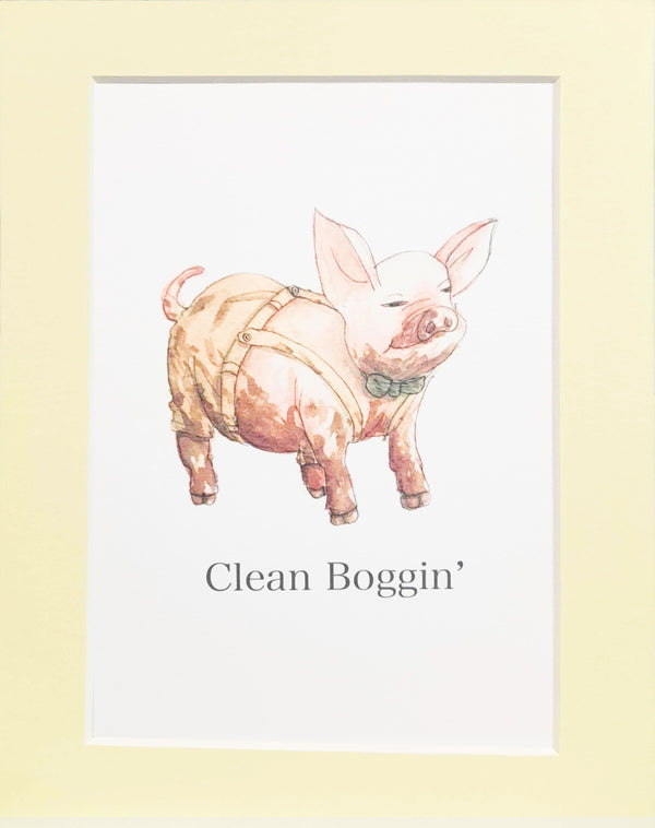 Clean Boggin' A5 Mounted Print