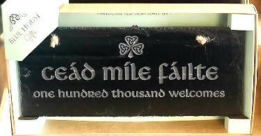 Irish welcome slate sign -porch welcome sign - irish hand made slate plaque - irish 'Cead Mile Failte' wall plaque - irish blessing