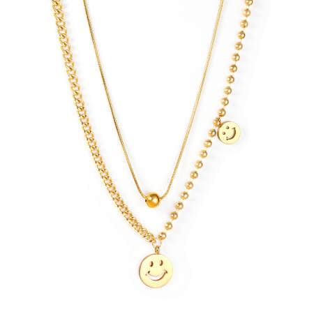 Double Layer Smiley Necklace