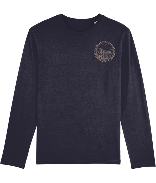 Navy Emerald Isle Apparel logo Shuffler Long Sleeve T-Shirt