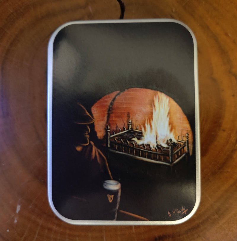 Pint by the fire tin