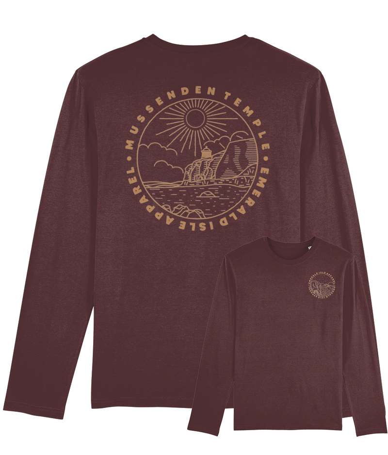 Burgundy Mussenden Temple Shuffler Long Sleeve T-Shirt