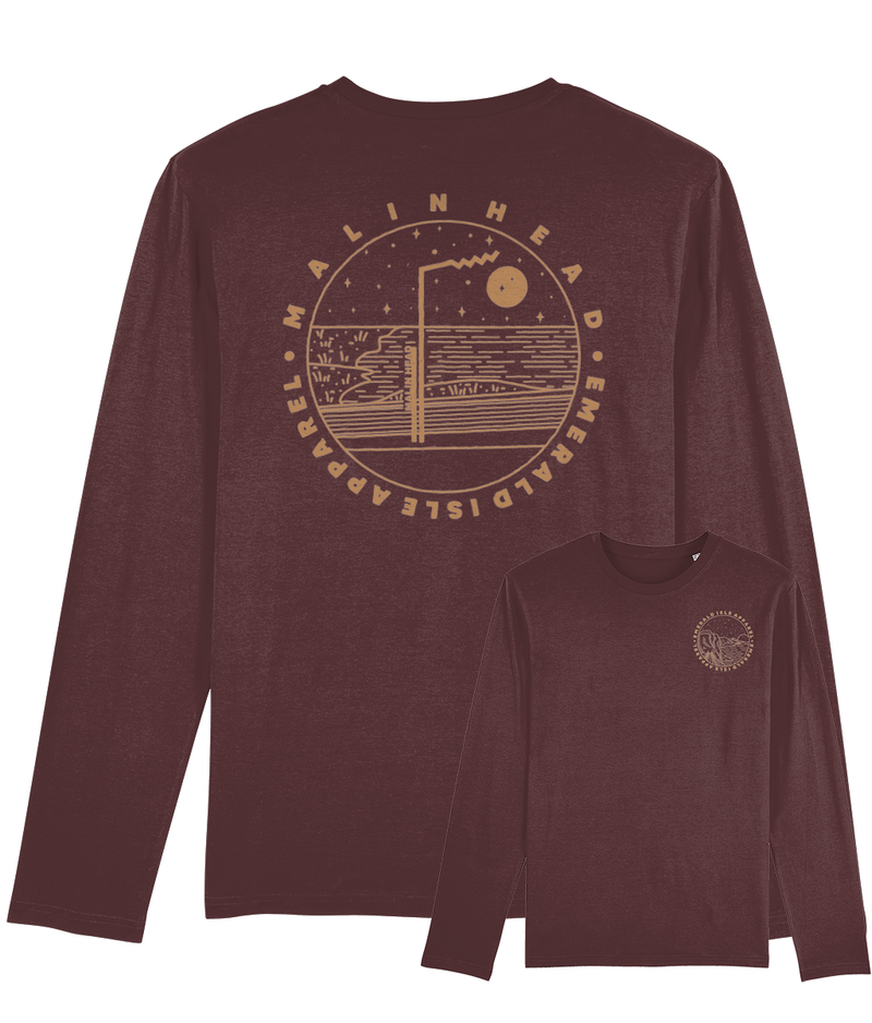 Burgundy Malin Head Shuffler Long Sleeve T-Shirt