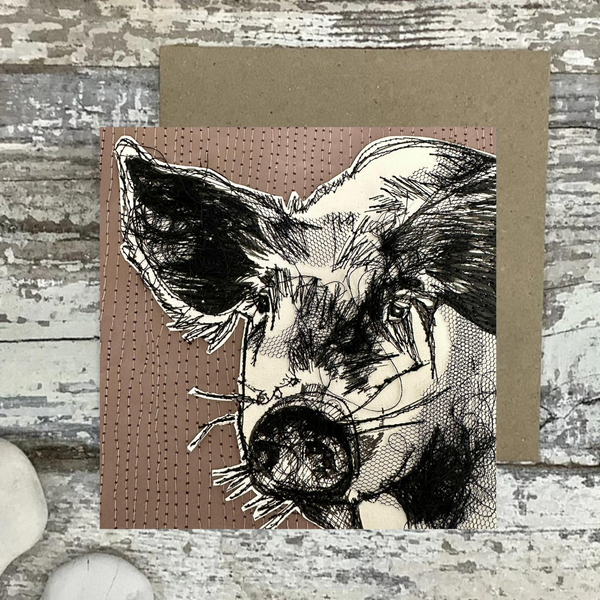 FARM ANIMALS PIG Greeting Card