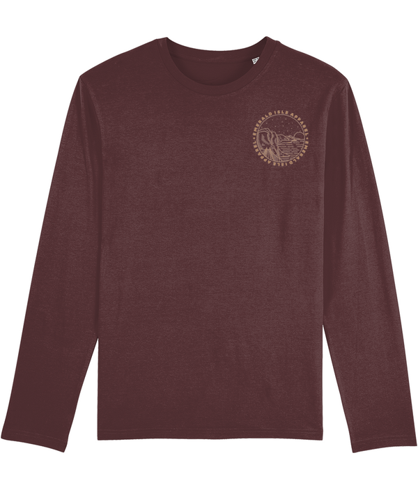 Burgundy Emerald Isle Apparel logo Shuffler Long Sleeve T-Shirt