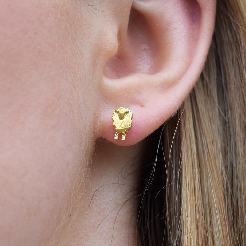 'Wee Sheep' gold earrings