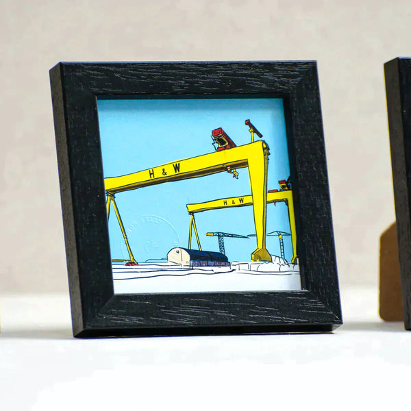 Harland & Wolff Cranes Framed Mini Print