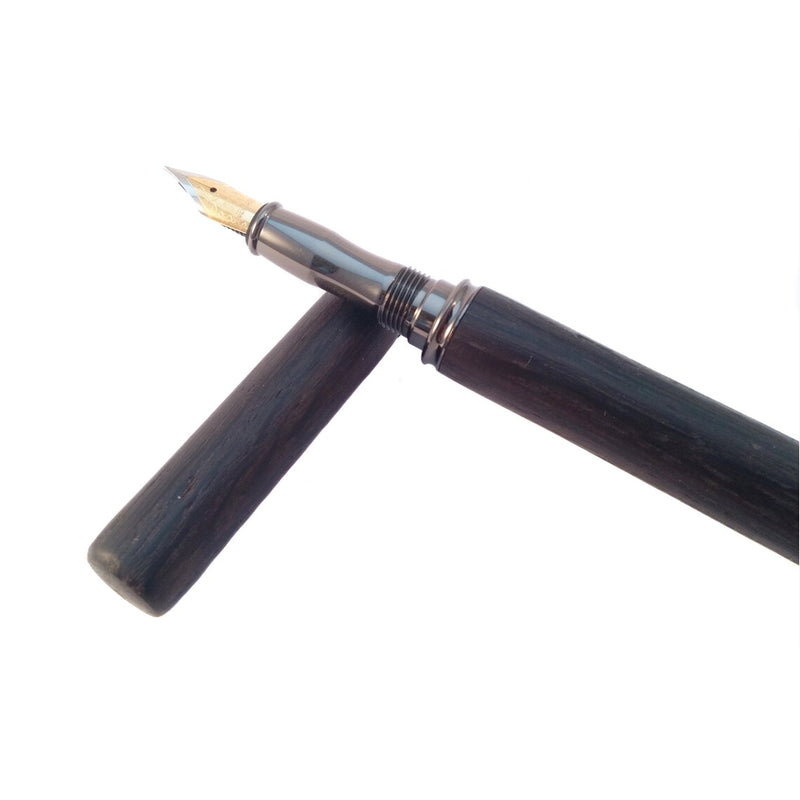 Closed end Bog Oak fountain pen - signature collection