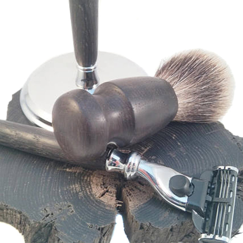 Irish Bog Oak shaving set